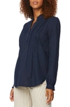 Nydj Pintuck Blouse In Oxford Navy