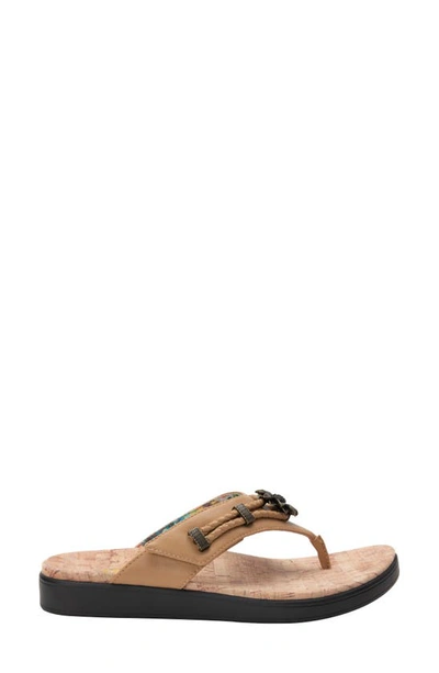 Alegria Layah Flip Flop In Tan Leather