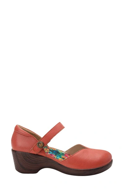 Alegria Celeste Mary Jane Clog In Aged Poppy Leather