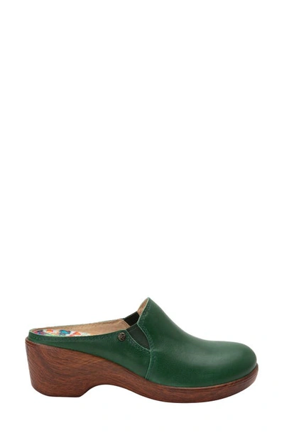 Alegria Serenti Clog In Aged Jade Leather