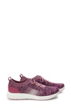 Traq By Alegria Peaq Knit Sneaker In Plum Fabric