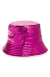 Isabel Marant Haley Metallic Leather Bucket Hat In Pink