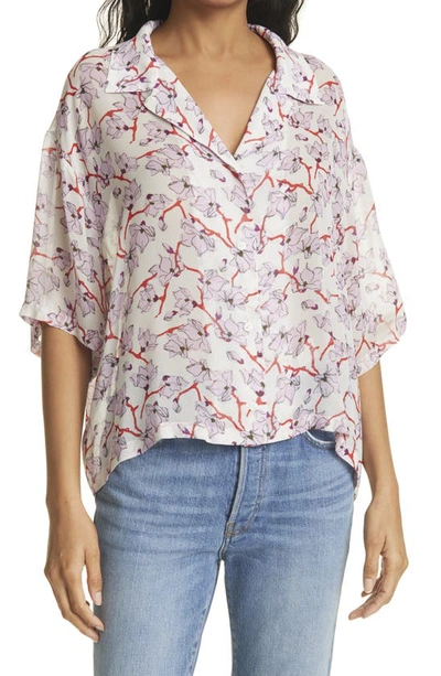 Rag & Bone Reed Floral Short-sleeve Shirt In Pnkfloral