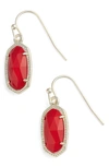 Kendra Scott Lee Small Drop Earrings In Red/ Gold