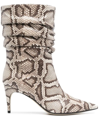 Sergio Rossi Womens Beige Leather Ankle Boots