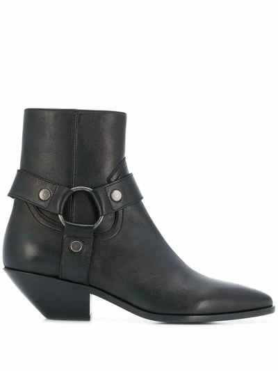 Saint Laurent Saint L Au Rent Women's  Black Leather Ankle Boots