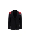 Miu Miu Colour-block Single-breasted Blazer In Black