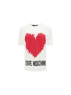 LOVE MOSCHINO LOVE MOSCHINO WOMEN'S WHITE OTHER MATERIALS T-SHIRT,W4F153AM3876A00 44