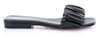 Santoni Allonge Ruched Leather Slide Sandals In Black