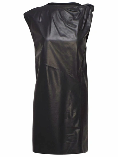 Sportmax Knot Detail Nappa Dress In Black