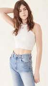 WSLY THE RIVINGTON CROPPED TANK WHITE,WESLE30026