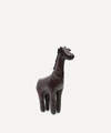 Omersa Miniature Leather Giraffe In Brown