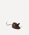 Omersa Miniature Leather Mouse In Brown