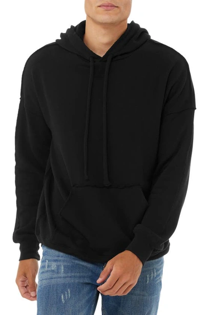 Bella+canvas Raw Edge Hoodie In Black