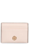 Tory Burch Robinson Leather Card Case In Shell Pink