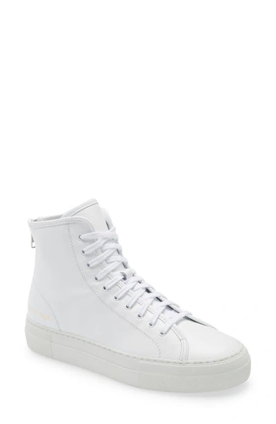 Common Projects Tournament High Super Sneaker In White/ White