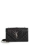 SAINT LAURENT SMALL ENVELOPE CALFSKIN LEATHER SHOULDER BAG,600195BOW92