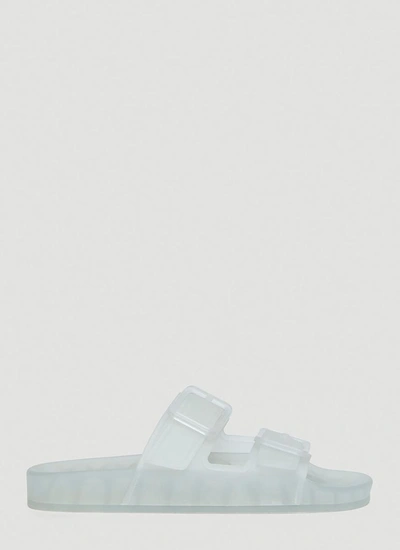 Balenciaga Mallorca Transparent Dual-buckle Slide Sandals In Grey