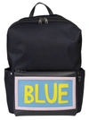 FENDI FENDI BLUE SLOGAN BACKPACK