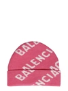 BALENCIAGA BALENCIAGA INTARSIA LOGO BEANIE HAT