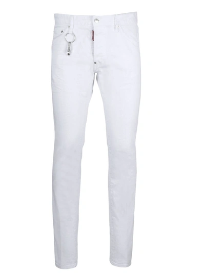 Dsquared2 Bootcut Charm-detail Jeans In White