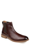 Thomas & Vine Men's Corbin Wide Width Plain Toe Chelsea Boot In Brown