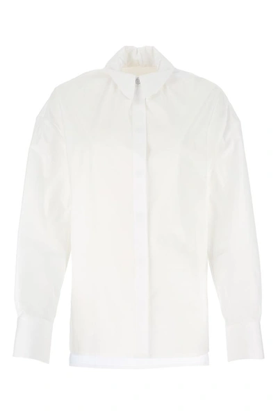 Givenchy Draped Cotton Button-down Shirt In White