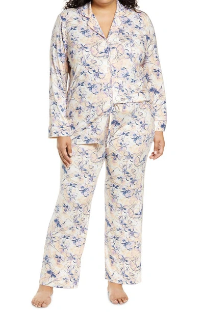 Nordstrom Lingerie Moonlight Pajamas In Ivory Egret Calligraphy Floral