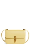Saint Laurent Yellow Carré Leather Cross Body Bag In Paille
