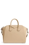 Givenchy Medium Antigona Sugar Leather Satchel In Beige