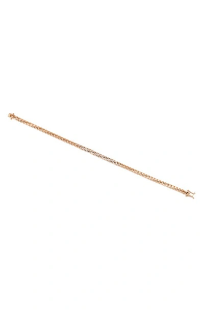 Ef Collection Curb Chain Bracelet In Rose Gold