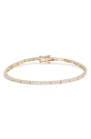 Ef Collection Double Row Diamond Eternity Bracelet In Yellow Gold