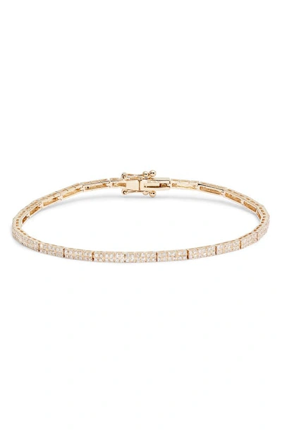 Ef Collection Double Row Diamond Eternity Bracelet In Yellow Gold