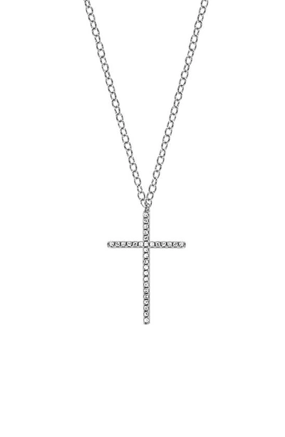 Ef Collection Diamond Cross Pendant Necklace In White Gold/ Diamond