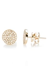 Ef Collection Diamond Disc Stud Earrings In Gold