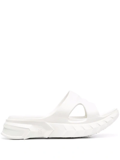 Givenchy Marshmallow Cutout Slide Sandals In White