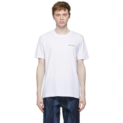 Ahluwalia White 'when We March' T-shirt In White, Green,