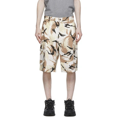 Kenzo Camo Printed Ripstop Cargo Shorts In Beige