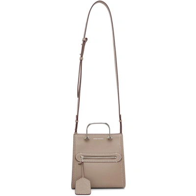 Alexander Mcqueen The Short Story Small Leather Shoulder Bag In Taupe