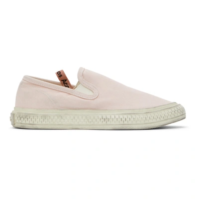 Acne Studios Pink Canvas Slip-on Trainers In Ba3 Pink