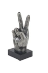 WILLOW ROW SILVER POLYSTONE TRADITIONAL HAND SCULPTURE,758647771783