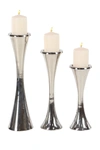 WILLOW ROW SILVERTONE ALUMINUM MODERN CANDLE HOLDER,758647332854