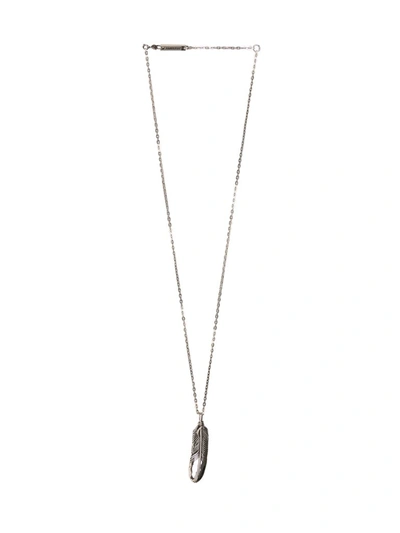 Ambush Feather Charm Necklace In Silver