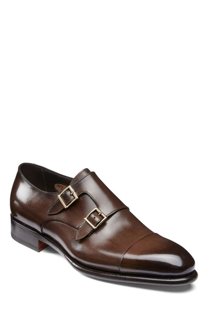 Santoni Ira Double Monk Strap Shoe In Brown