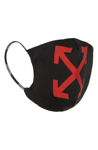 Off-white Arrow Logo Adult Face Mask In Black/ Red
