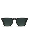 Raen Wiley 54mm Polarized Square Sunglasses In Black Matte/ Green Polar