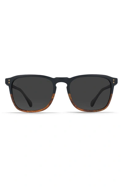 Raen Wiley 54mm Polarized Square Sunglasses In Burlwood/ Black Polar