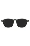 Raen Aren 53mm Round Sunglasses In Crystal Black/ Dark Smoke