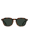 Raen Clyve 52mm Polarized Round Sunglasses In Espresso Tortoise/ Green Polar