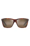 Maui Jim Cruzem 57mm Polarizedplus2® Rectangular Sunglasses In Tortoise/ Hcl Bronze